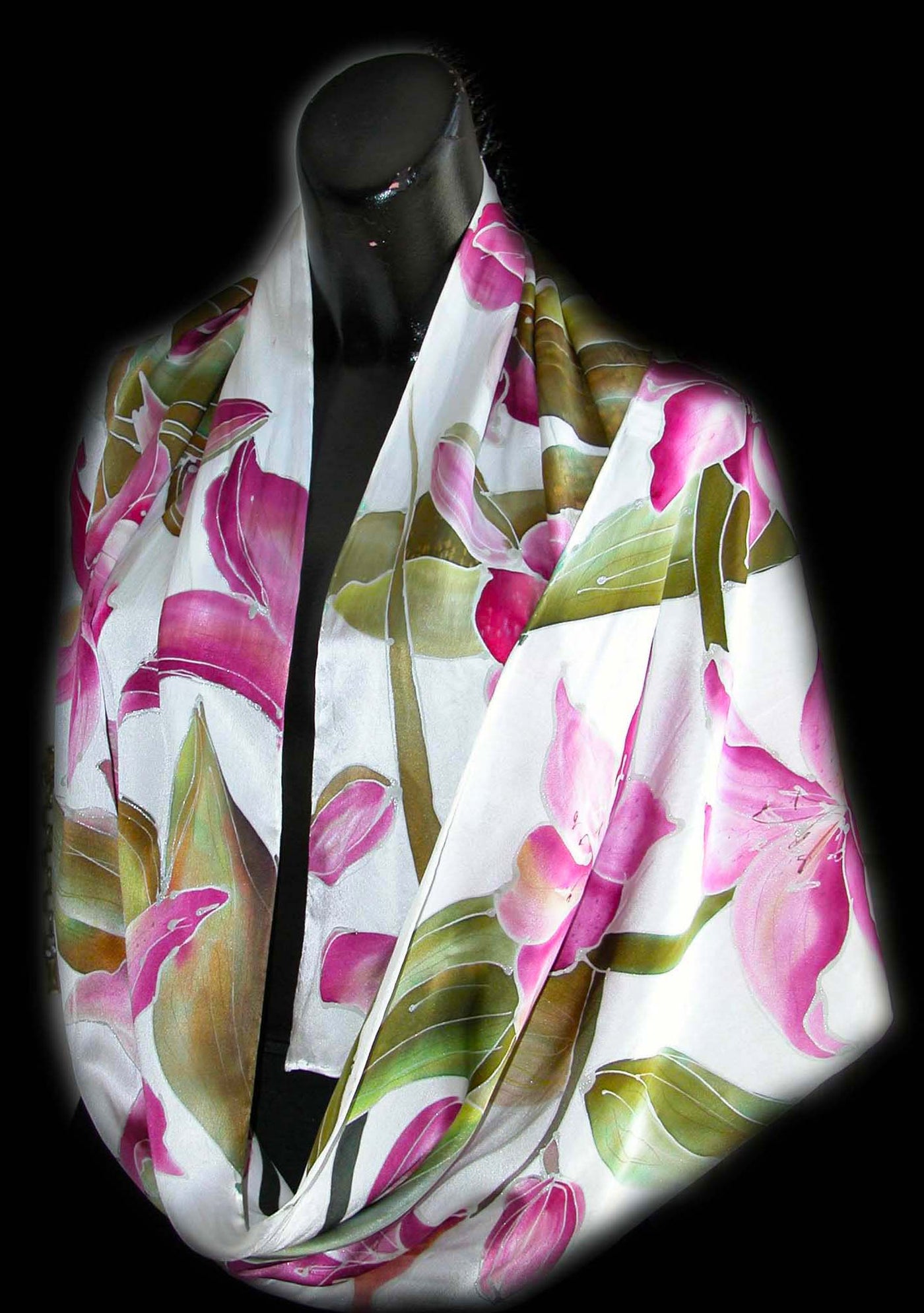 Pink Calla Lily Scarf – Poshaq Silks by Joyita
