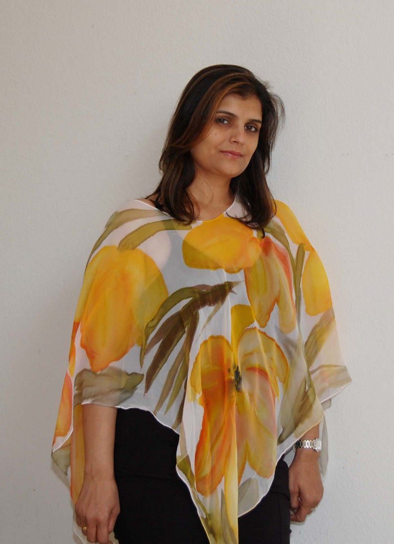 Abstract Poncho Scarf